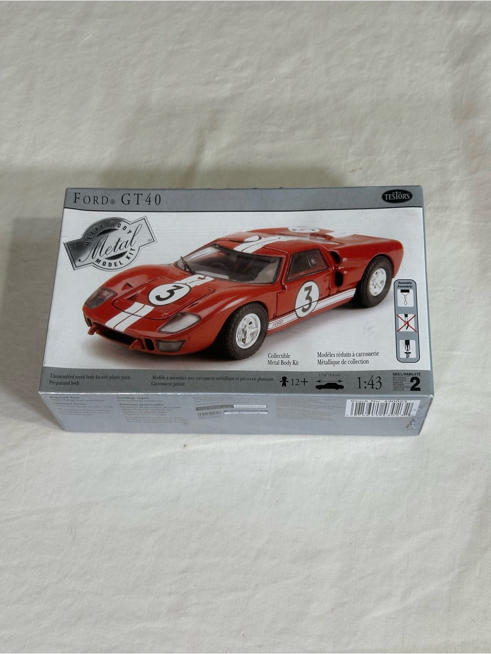 NIB Testors Ford GT40 Metal Body Model Kit Vintage 1:43 Scale